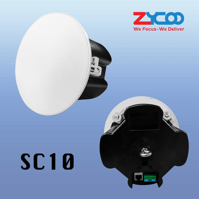 SC10 SIP Mengaktifkan Sistem Speaker IP PA Speaker Plafon Dalam Ruangan Dengan PoE Didukung 10W