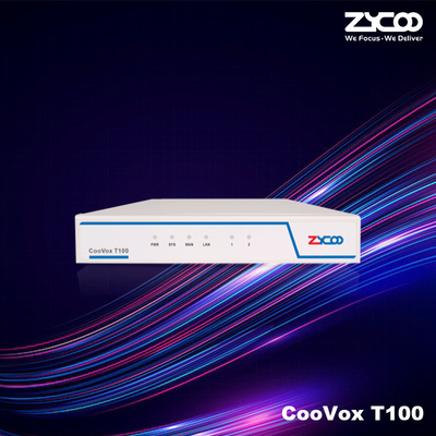 T100 Sistem Telepon IPPBX Dengan Antarmuka Analog 2 Port Sistem Telepon Perusahaan VoIP DUKUNGAN Batang SIP/IMS Tidak Terbatas