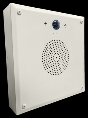 White Ip Speaker Poe Flashers Dan Permukaan Tampilan Jam Dipasang Untuk Penggunaan Dalam Ruangan